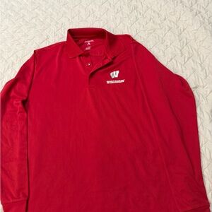 Antigua Red University of Wisconsin Men's Polo Shirt
